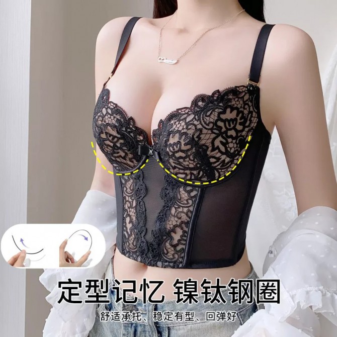 【调整型塑身】透气蕾丝防走光薄杯胸罩内衣女收副乳小胸聚拢文胸