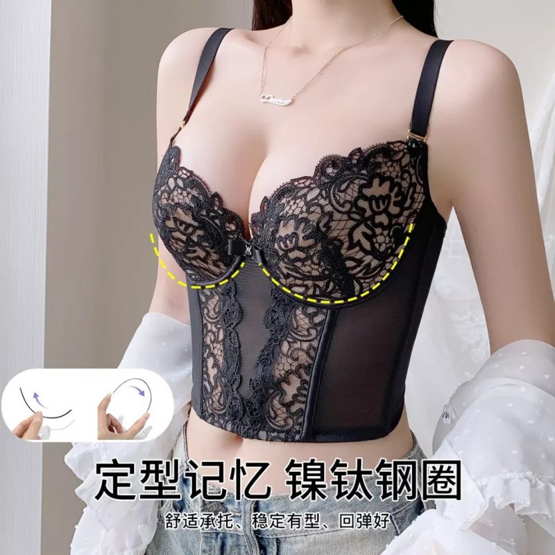 【调整型塑身】透气蕾丝防走光薄杯胸罩内衣女收副乳小胸聚拢文胸